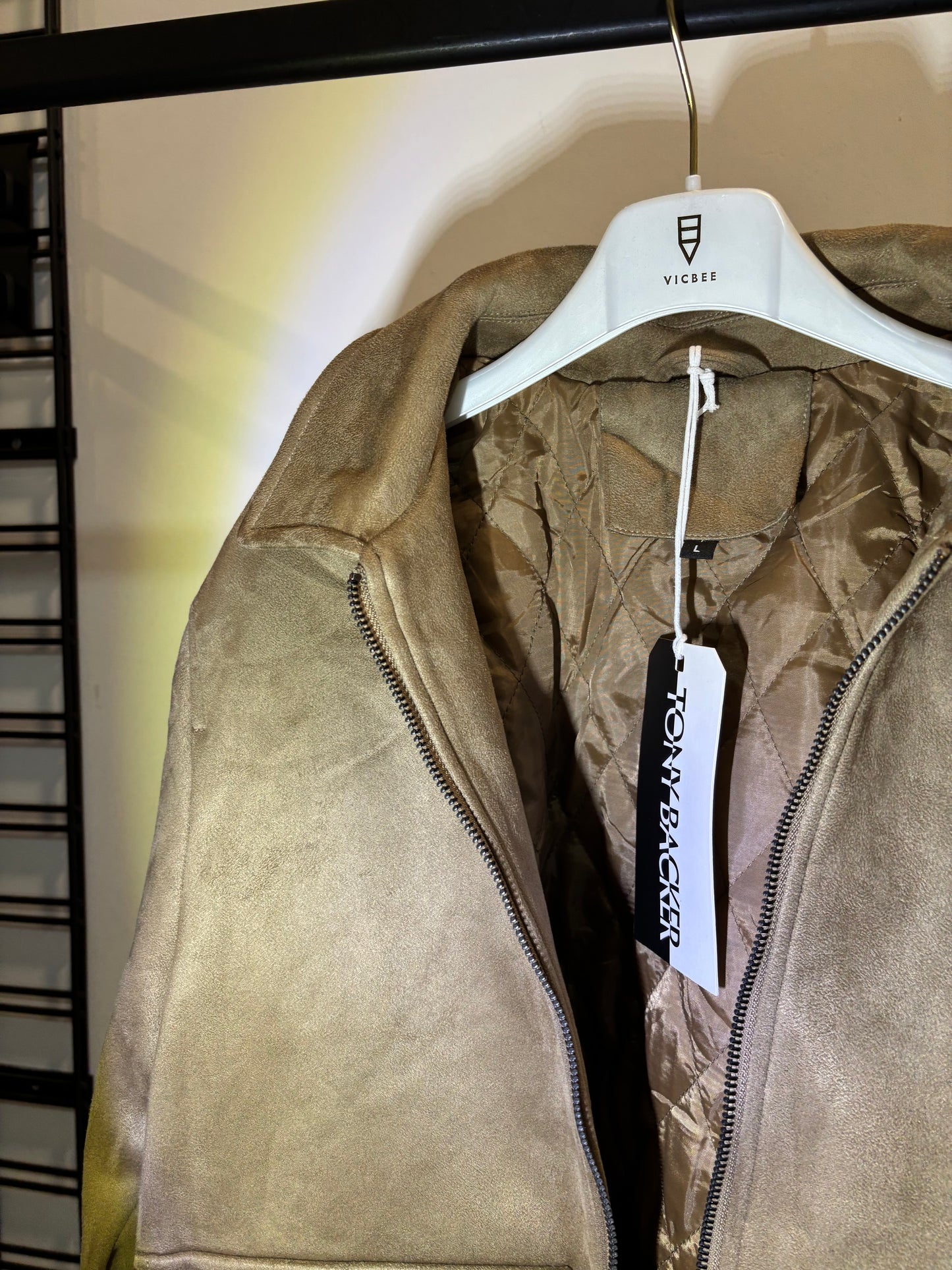 Giacca camoscio beige