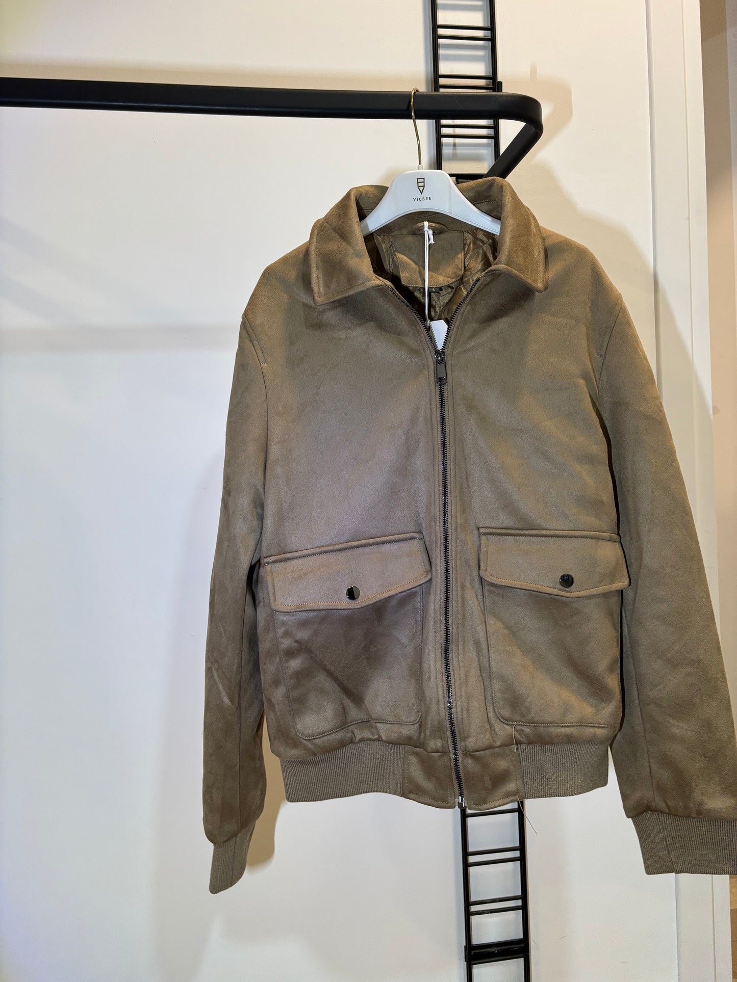 Giacca camoscio beige
