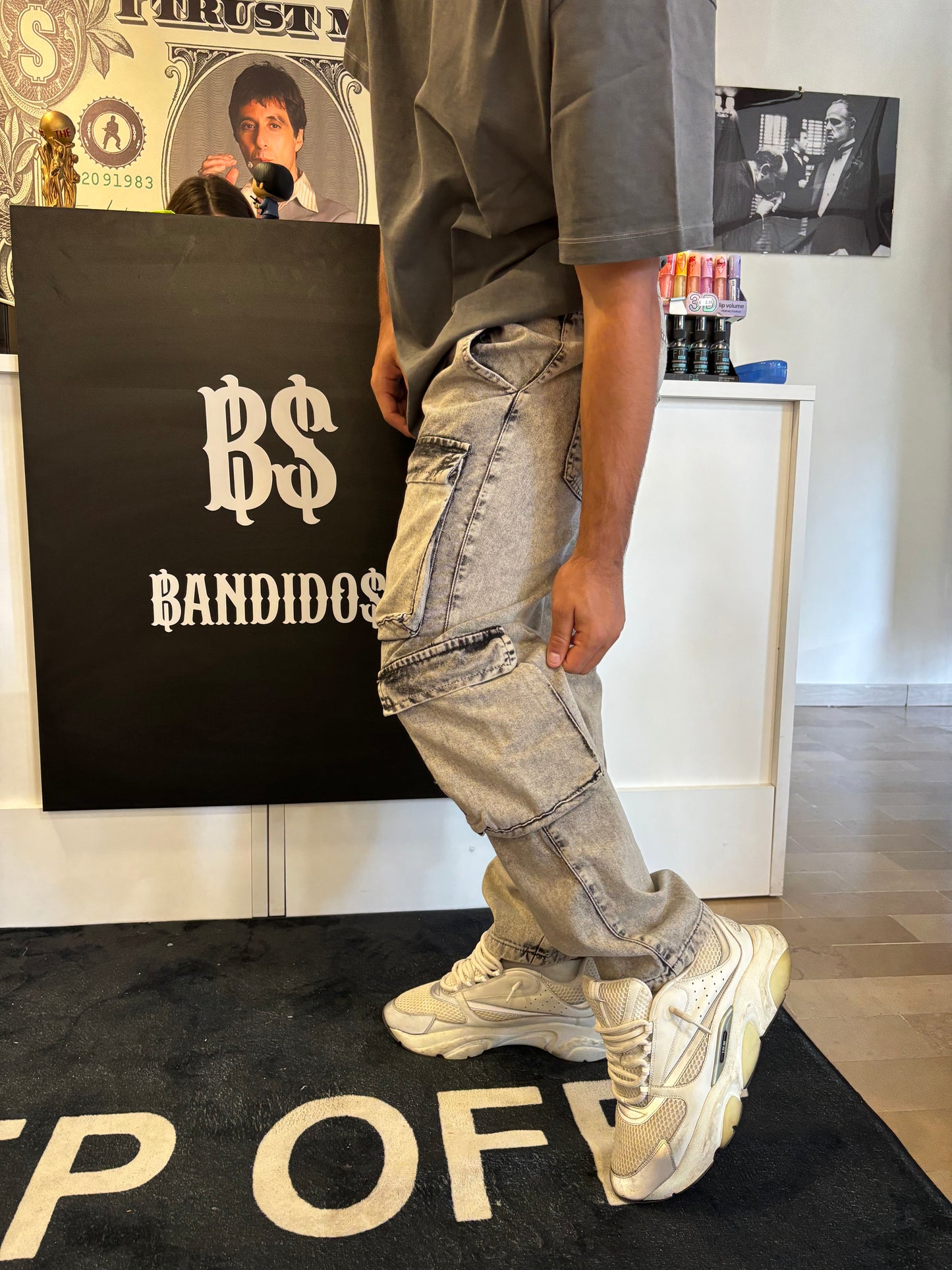 Jeans Cargo Light Grey