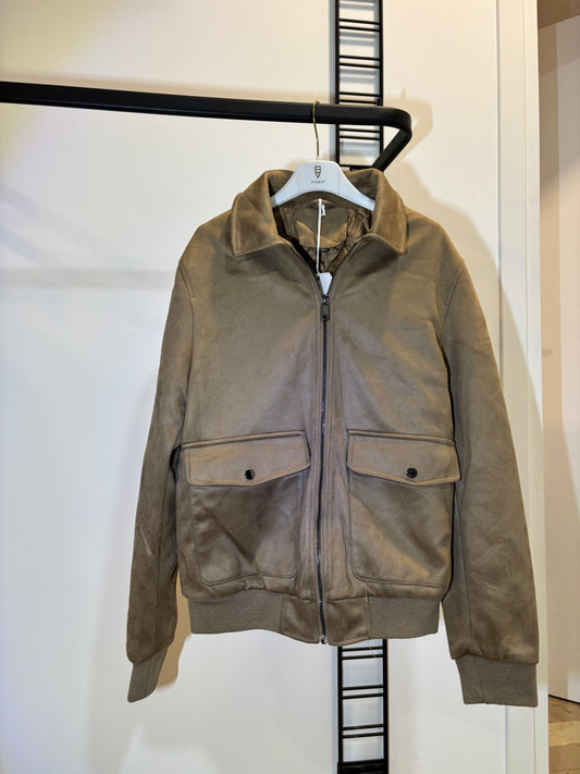 Giacca camoscio beige